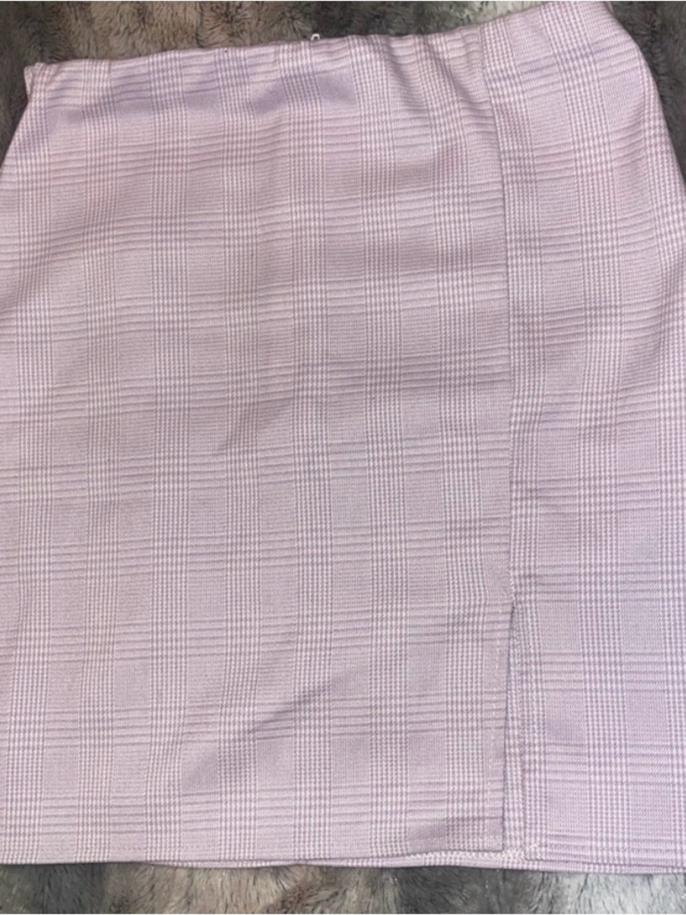 Windsor Women’s Lilac Plaid Slitted Mini Skirt sz Small